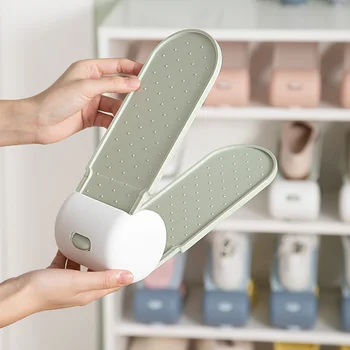 Креативный двухслойный регулируемый простой кронштейн для обуви для домашней противоскользящей и пыленепроницаемой стойки для сортировки и хранения обуви