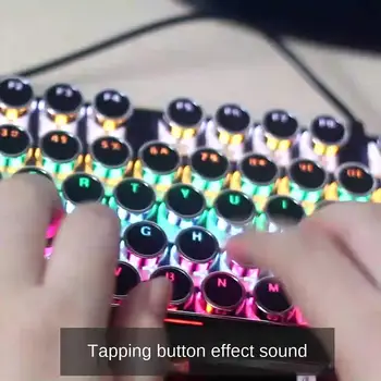 Испытайте настоящие игровые ощущения с нашей проводной механической клавиатурой в стиле ретро-панк с подсветкой - идеально подходит для увлеченных компьютерных игр