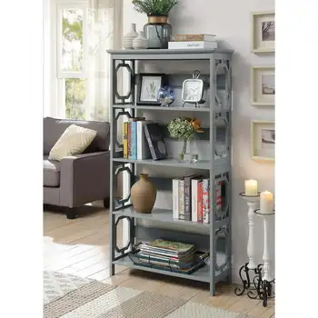 Книжный шкаф Omega 5-уровневый, серый