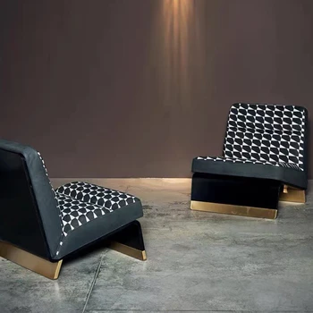 Легкий роскошный дизайнерский одноместный диван-кресло в стиле минимализма для гостиной и гостиничного номера с рисунком зебры