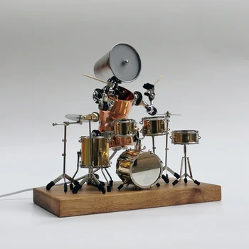 Промышленный стиль металлический панк-робот украшение домашнего рабочего стола музыкальное украшение стойка для музыкальных инструментов барабанщик крыльцо