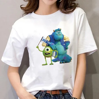 Женская футболка с принтом Джеймса Майка, Короткий рукав, Серия Disney Monster University, Графический Размер S-3XL, Изысканные топы, Одежда