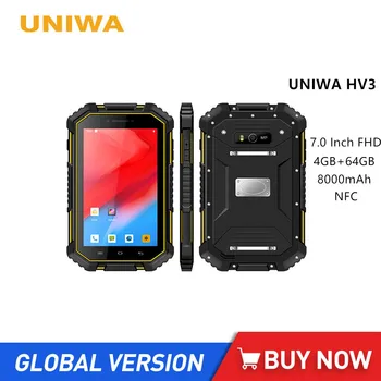 UNIWA HV3 Планшет 7,0 Дюймов FHD Android 9,0 Смартфон 4 ГБ оперативной ПАМЯТИ 64 ГБ ПЗУ NFC Телефон 13 МП Батарея 8000 мАч Мобильные Телефоны IP67 Водонепроницаемый