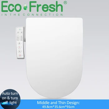 EcoFresh D U-образное умное сиденье для унитаза, электрическая крышка для биде, умный ночник, интеллектуальный распылитель для биде, тепло, чистый, сухой массаж
