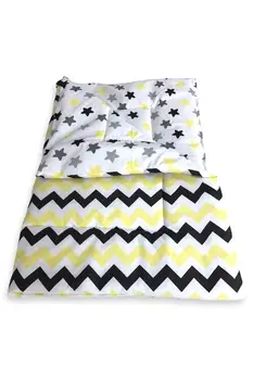 Стеганое одеяло для новорожденных из 100% хлопка Размером 110x200 см (желто-черный зигзаг) Из хлопчатобумажного волокна для Дома