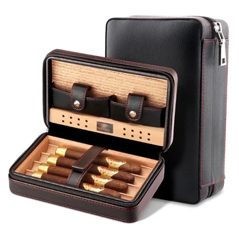 Чехол для сигар GALINER, чехол для сигар Charuto из кедрового дерева, кожаный набор увлажнителей для путешествий, подарочная коробка (без зажигалки)
