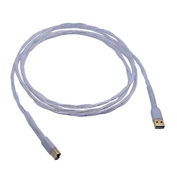 HIFI 8N Монокристаллический Медный Посеребренный USB-кабель HiFi Audio Line Посеребренный Тип A-B USB Звуковая Карта Цифровые Кабели