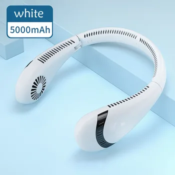 5000 мАч USB-зарядный подвесной шейный вентилятор 360 градусов Складной перезаряжаемый мини-охлаждающий вентилятор Портативный Складной спортивный подвесной шейный вентилятор