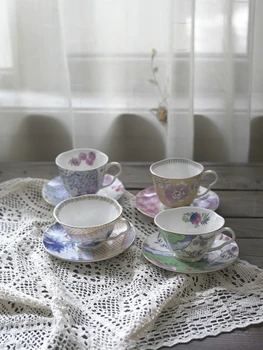 Британская ретро роскошная кофейная чашка из костяного фарфора, изысканная европейская чашка для послеобеденного чая из костяного фарфора