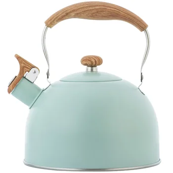 Скандинавский простой чайник со свистком, газовая индукционная плита, Универсальный чайник для кофе и чая с древесным наполнителем, ручка для защиты от ожогов, 2,5 л