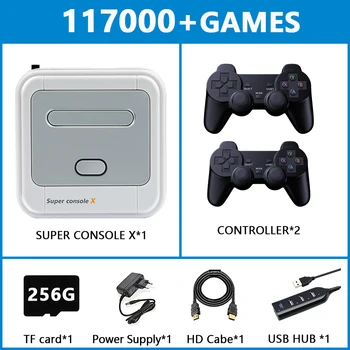 Игровая консоль, встроенная в 80 эмуляторов с 95000 + играми, ретро Игровая коробка для PSP/PS1/MD/N64, Поддержка Wi-Fi HD Out, Супер консоль X