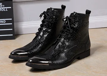 Черные мужские модельные туфли с острым носком, мужская обувь с толстой резьбой, весна-осень, дышащие кожаные ботинки на шнуровке, бесплатная доставка
