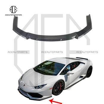 Чехол-Спойлер Для Губ и Подбородка Переднего Бампера Из Настоящего Углеродного Волокна Для Lamborghini Huracan LP610 2014-2020 V Style Spoiler
