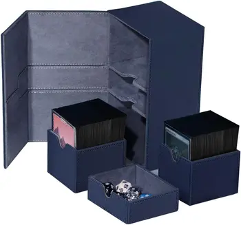 X-Large Premium Двухъярусная коробка для карт с более чем 200 рукавами, чехол с двумя откидными колодами и 3 лотками Подходит для MTG TCG CCG