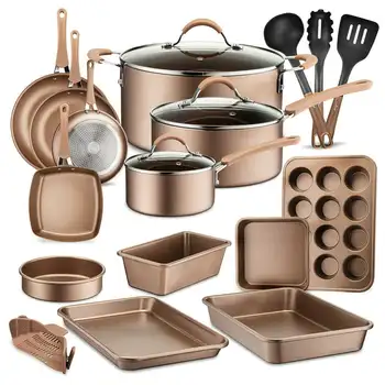 Набор кухонных принадлежностей из 20 предметов, кастрюль и сковородок