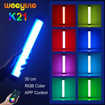Weeylite K21 RGB светодиодный ручной светильник Want Video Selfie Photo Photography Light Stick для видеосъемки 2500 K ~ 8500K