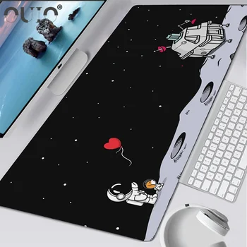 Настольный Коврик для мыши Space Astronauta, Персонализированный Игровой Коврик для мыши, Большой Коврик для мыши Xxl, Черный Коврик для мыши в стиле аниме, Настольный резиновый коврик