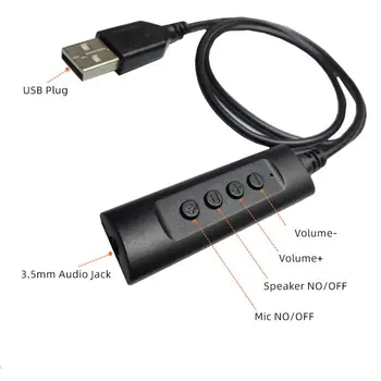 Внешняя звуковая карта USB с одним отверстием, микрофон для наушников, 2 в 1, Внешний преобразователь 3,5 мм
