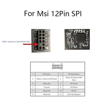 Модуль безопасности шифрования TPM 2.0 Удаленная карта 12 Pin SPI TPM2.0 Модуль безопасности для материнской платы MSI