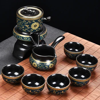 8 шт. Китайский чайный сервиз, керамический чайник и набор чайных чашек, полный набор чайных чашек для путешествий кунг-фу, набор чайных чашек на 6 персон, чайные аксессуары, чайный набор