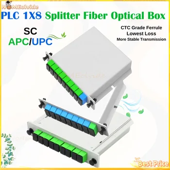 5 шт.-10 шт. SC APC UPC PLC 1X8 Splitter Волоконно-Оптическая коробка FTTH PLC Splitter Box с Оптическим разветвителем Планарного волноводного типа 1X8