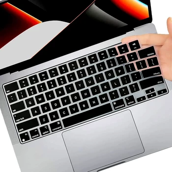 Обложка клавиатуры для MacBook Pro 14 A2442/MacBook Pro 16 A2485 2021 с чипом M1 Цветная Силиконовая защита клавиатуры Английский