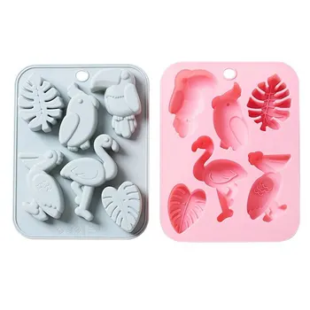 3D Силиконовая форма в форме листа Фламинго, аксессуары для украшения шоколадного торта, Хрустальная эпоксидная форма для выпечки помадки
