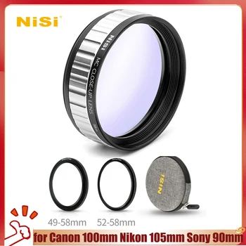 Объектив крупным Планом NiSi MC 58 мм с двумя переходными кольцами 49-58 и 52-58 для объектива камеры Canon 100 мм Nikon 105 мм Sony 90 мм