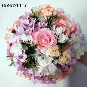 искусственный цветочный шар, подставка для розы и гортензии, имитация розового венка, шелковые цветы, свадебная декоративная железная подставка, дорожная рама