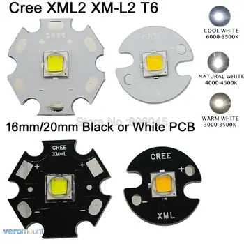 5x CREE XML2 XM-L2 T6 Светодиодный Излучатель Высокой Мощности Холодный Белый 6500 К Нейтральный Белый 4500 К Теплый белый 3000 К 16 мм 20 мм Белая или черная печатная плата