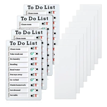 Доска для заметок со списком дел 4 шт. Съемная Доска для сообщений Пластиковый Контрольный список RV Доска для личного расписания С 8 карточками