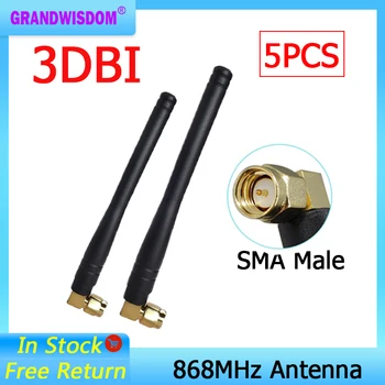 GRANDWISDOM 5шт 868 МГц антенна 3dbi sma штекер 915 МГц lora antene модуль интернета вещей АТС lorawan приемник сигнала antena