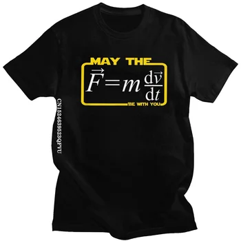 Мужская Забавная футболка May The (F = Mdv / Dt) Be With You, Уличная Мужская Хлопковая футболка Для Отдыха, Юмористическая Научная Футболка, Физическая математическая футболка