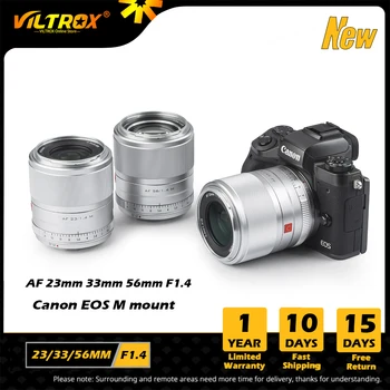 VILTROX 23 мм 33 мм 56 мм F1.4 Объектив Canon с автоматической Фокусировкой Портретные Объективы с Большой Диафрагмой для Объектива камеры Canon EOS M Mount M6II M200 M50