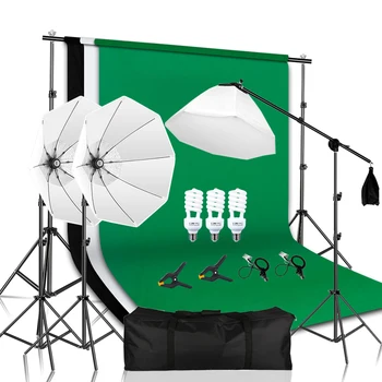 SH Новый Комплект Для Фотостудии С Подставкой Для Фона Подставкой Для Света Зонтиком Софтбоксом Лампочкой Чехлом Для Переноски Для Вечерней Фотостудии