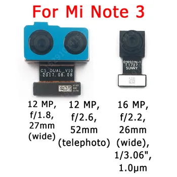 Оригинальная передняя и задняя камера для Xiaomi Mi Note 3 Note3 Модуль основной фронтальной камеры Гибкий кабель Запасные части для замены