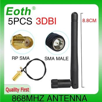 EOTH 5шт 868 МГц антенна 3dbi sma мужской 915 МГц lora antene iot модуль lorawan antene ipex 1 SMA женский удлинитель с косичкой