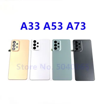 Для SAMSUNG Galaxy A33 A53 A73 5G Задняя Крышка Аккумулятора Корпус Задняя Дверь Чехол Запасная Часть С Рамкой Объектив A336 A536 A736