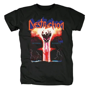 14 дизайнов Брендовая рубашка Destruction Rock, фитнес-Хардрок, тяжелый Темный Металл, Панк, 100% Хлопок, Уличная Одежда, скейтборд, Ужасный Череп