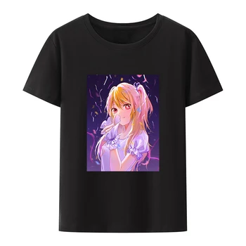 Oshi No Ko Хлопковые футболки с персонажами Аниме в стиле Японского Аниме, Летняя одежда для женщин, Женская футболка, Женская одежда с портретом