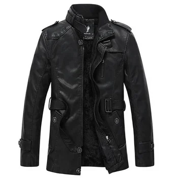 Зимние куртки Мужская тонкая повседневная верхняя одежда, куртка-бомбер, ветровка из искусственной мотоциклетной кожи, мужское меховое пальто