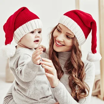Шапка Санты, Детская зимняя шапка-бини, Женская мужская мягкая теплая вязаная шапочка с черепом, Рождественская шапка для взрослых