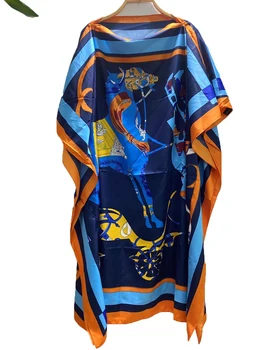 2020 Повседневное Мусульманское Женское платье Миди с Традиционным Принтом Малайсай, Свободное Пляжное платье-кафтан с рукавом 