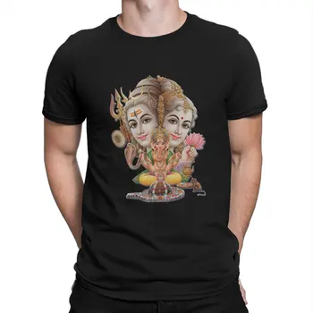 Мужская футболка Parvati, забавные футболки, короткий рукав, Вечный Господь Шива, Бог, Футболка, Круглый вырез горловины, Идея подарка для одежды