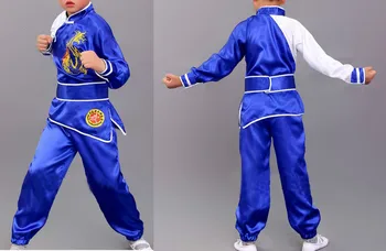 Новые комплекты одежды для выступлений в ушу для мальчиков и девочекдетская одежда для тайцзицюань кунг-фу с длинными рукавами, детская униформа для боевых искусств, костюмы