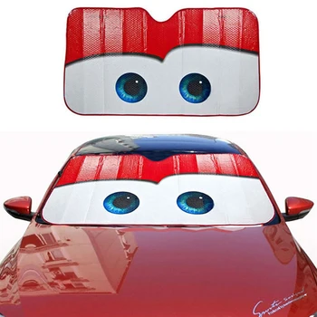 Цветная алюминиевая фольга с мультяшными большими глазами, солнцезащитный козырек на лобовое стекло автомобиля, солнцезащитный козырек для автомобиля
