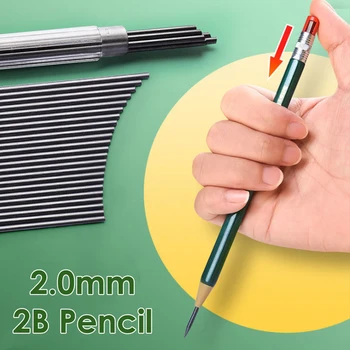 1 комплект 2,0 мм Механический карандаш С заправкой Для написания Эскизов, рисования, Школьных принадлежностей для девочек, Канцелярских принадлежностей