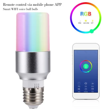 AC85-265V Wifi Умная лампочка Мощностью 9 Вт, светодиодная Красочная RGBW, Изменяющая Цвет, приложение для мобильного телефона, Затемнение, Работает С Alexa Google Home