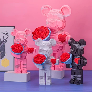 Креативные Нано Строительные блоки Half Anatomy Bear Мультяшного цвета с выдвижным ящиком, модель Micro Diamond Bricks, игрушки для детских подарков