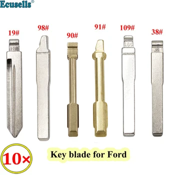 Ecusells 10 шт./ЛОТ #19 #38 #90 #91 #98 #109 KD/Xhorse HU101 FO21 FO38 пустой ключ для Ford Fusion Focus Mondeo Fiesta Galaxy